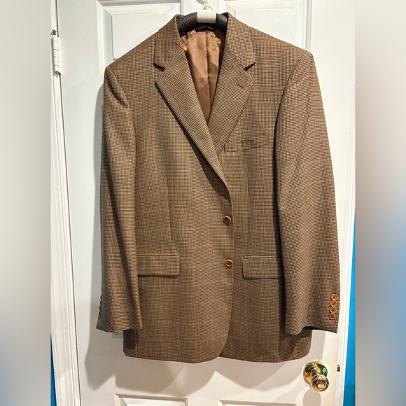 Brooks Brothers men’s houndstooth jacket sports coat wool new NWT  44L brown - Picture 1 of 8